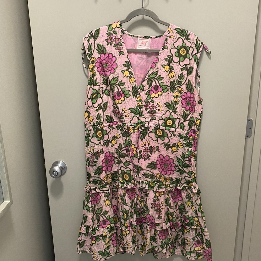 Pink dress with a floral pattern